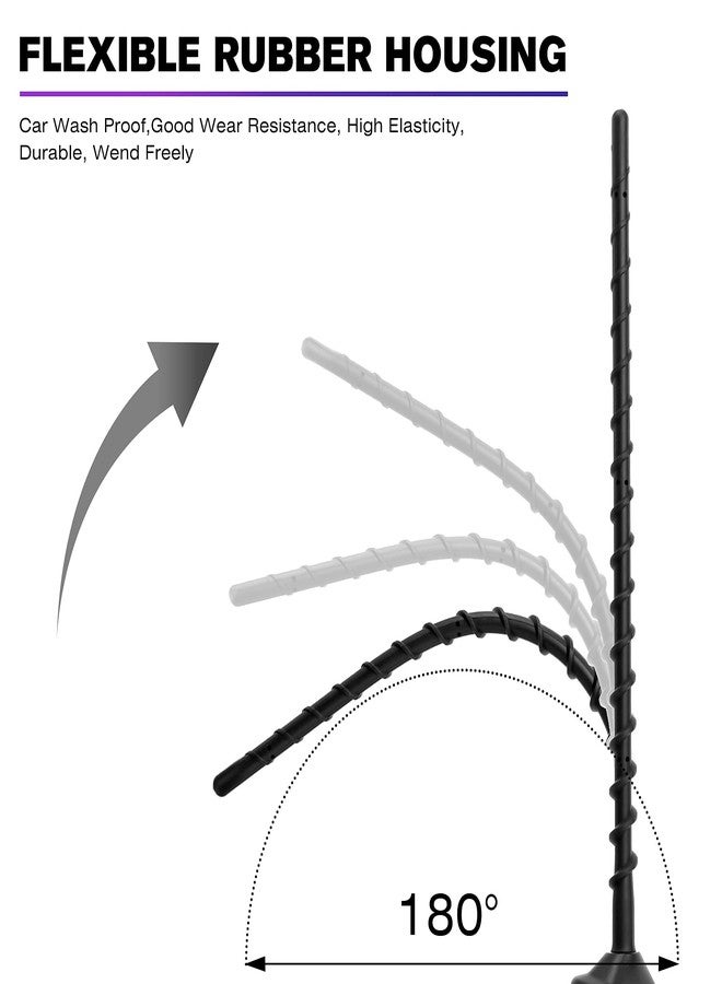 VOFONO 13 Inches Antenna Compatible with Chevrolet Silverado 1500 2500 3500 (2007-2025) and GMC Sierra (2009-2025), Spiral Flexible Rubber Antenna, Direct Replacement Antenna (M7 Thread) - Image 4